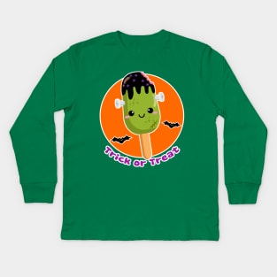 Cute Halloween Frankenstein Ice Cream Kids Long Sleeve T-Shirt